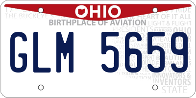 OH license plate GLM5659