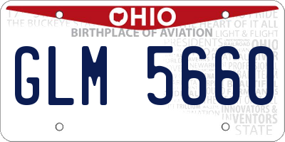 OH license plate GLM5660
