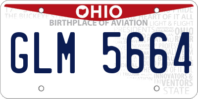 OH license plate GLM5664