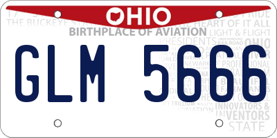 OH license plate GLM5666