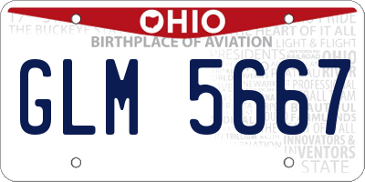 OH license plate GLM5667