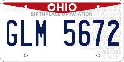 OH license plate GLM5672