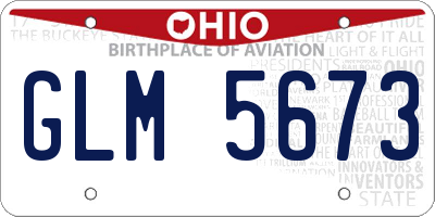 OH license plate GLM5673