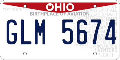 OH license plate GLM5674