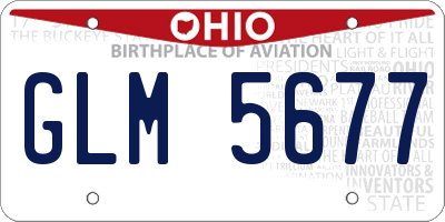 OH license plate GLM5677