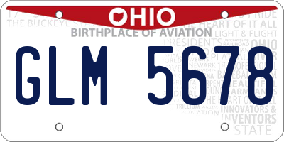 OH license plate GLM5678