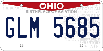 OH license plate GLM5685