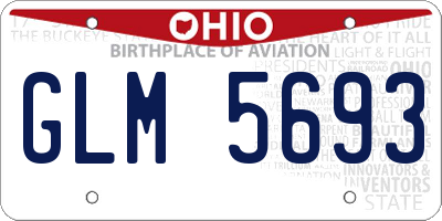 OH license plate GLM5693
