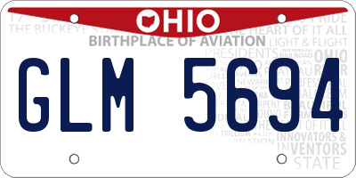 OH license plate GLM5694