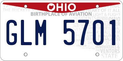 OH license plate GLM5701