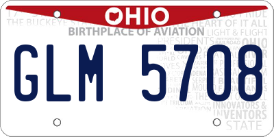 OH license plate GLM5708
