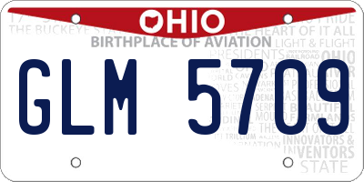 OH license plate GLM5709