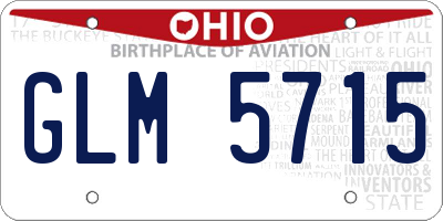 OH license plate GLM5715