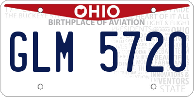 OH license plate GLM5720