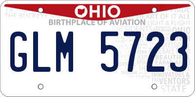OH license plate GLM5723