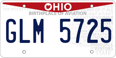 OH license plate GLM5725