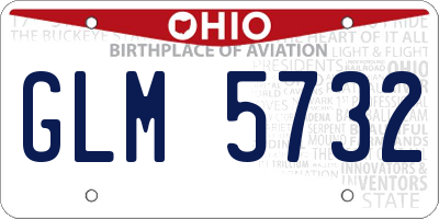 OH license plate GLM5732