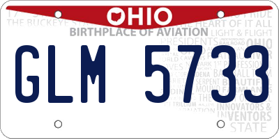 OH license plate GLM5733