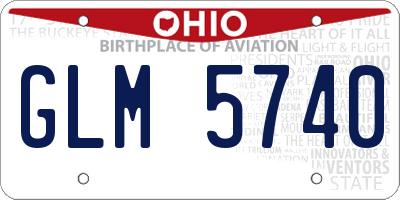 OH license plate GLM5740