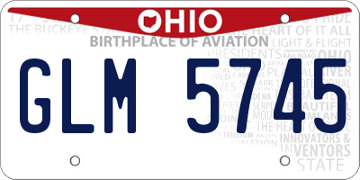 OH license plate GLM5745