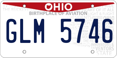 OH license plate GLM5746