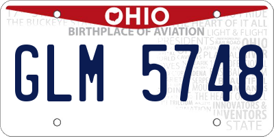 OH license plate GLM5748
