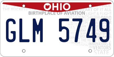 OH license plate GLM5749