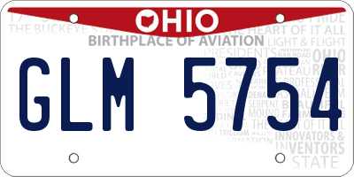 OH license plate GLM5754