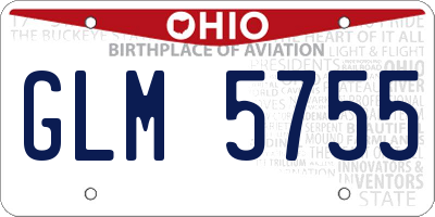OH license plate GLM5755