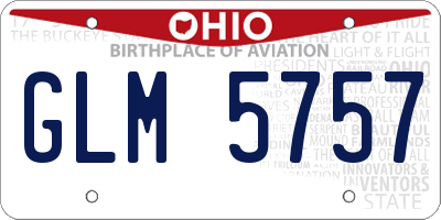OH license plate GLM5757