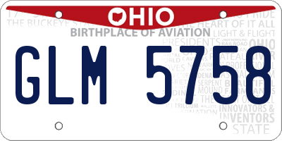 OH license plate GLM5758