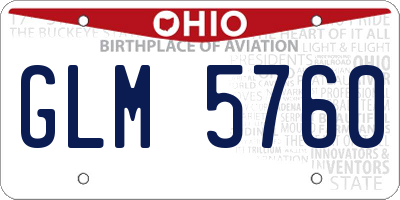 OH license plate GLM5760