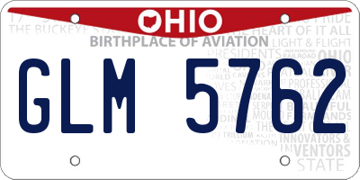 OH license plate GLM5762