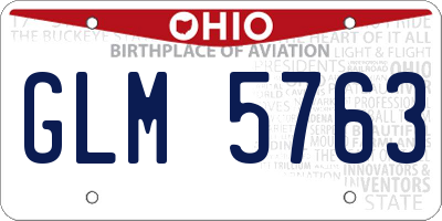 OH license plate GLM5763