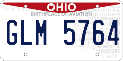 OH license plate GLM5764