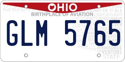OH license plate GLM5765