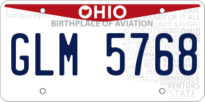 OH license plate GLM5768
