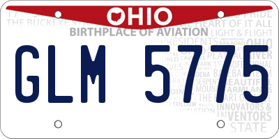 OH license plate GLM5775