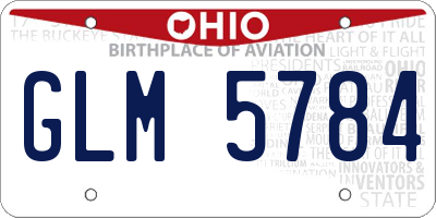 OH license plate GLM5784