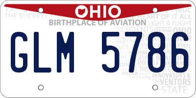 OH license plate GLM5786