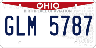 OH license plate GLM5787