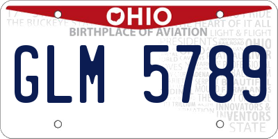 OH license plate GLM5789