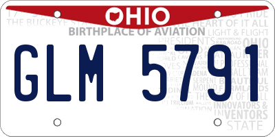 OH license plate GLM5791