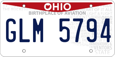 OH license plate GLM5794