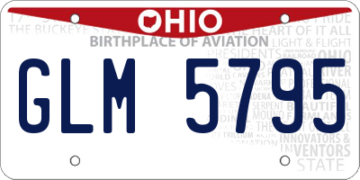 OH license plate GLM5795