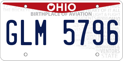 OH license plate GLM5796