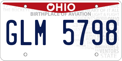 OH license plate GLM5798