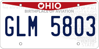 OH license plate GLM5803