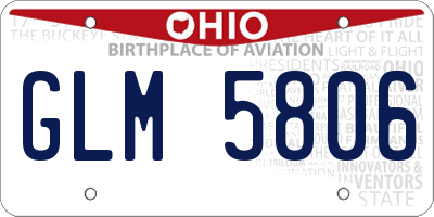 OH license plate GLM5806