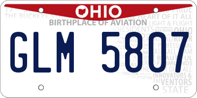 OH license plate GLM5807